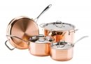 Strauss Le Cuivre 7 Piece 3-Ply Copper Cookware Set