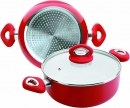 Ibili Red Casserole Pots with Ceramic Coating with Lid