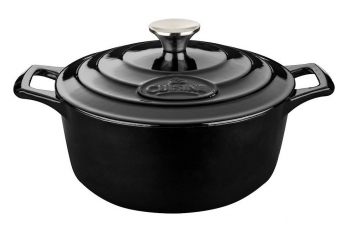 La Cuisine 1.85 Qt - 20cm Black Cast Iron Round Dutch Ovens