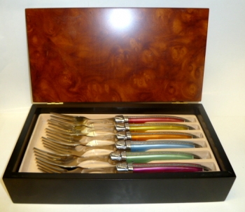 Authentic Laguiole Bright Colors Forks Set of 6