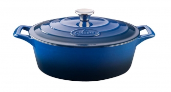 La Cuisine 4.75 Qt - 30cm Blue Oval Dutch Oven