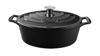 La Cuisine 4.75 Qt - 30cm Black Oval Dutch Oven
