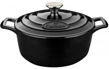 La Cuisine 6.3 Qt - 28cm Black Cast Iron Round Dutch Ovens