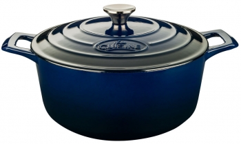 La Cuisine 5 Qt - 26 cm Blue Cast Iron Round Dutch Oven