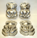 Bear / Panda Shape 4.5" - 12cm Tin Pan Set of 4 