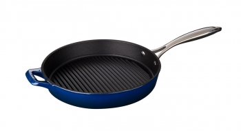 La Cuisine Cast Iron Blue Grill Pan 