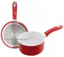 Ibili 6.5" - 16cm Red Sauce Pan with Ceramic Coating