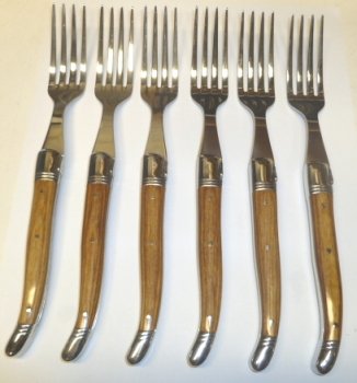 Authentic Laguiole Natural Wood Fork Set of 6 HOT DEAL
