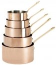 De Buyer VIP Copper Sauce Pans with Brass Handle